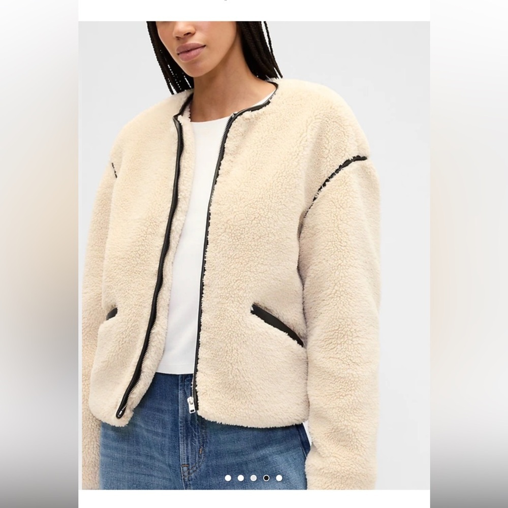 Gap Relaxed Sherpa Jacket - Birch White - Picture 6 of 6